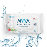 Myya Baby Wipes - Natural Red Berries with Organic Aloe Vera - Pack of 1 (80pcs) - Laadlee