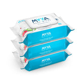 Myya Baby Wipes - Natural Red Berries with Organic Aloe Vera - Pack of 3 (240pcs) - Laadlee