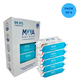 Myya Baby Wipes - Natural Red Berries with Organic Aloe Vera - Pack of 5 (400pcs) - Laadlee