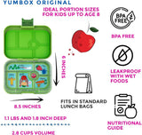 Yumbox Original 6 Compartments Lunch Box - Jurassic Green Funny Monsters