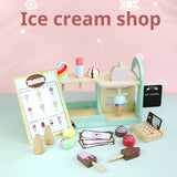 Little Angel Kids Wooden Ice Cream Shop Play Set