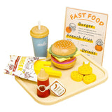 Little Angel Kids Wooden Fast Food Playset – Burger & Fries