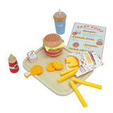 Little Angel Kids Wooden Fast Food Playset – Burger & Fries