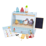 Little Angel Kids Wooden Ice Cream Cart Playset - Blue