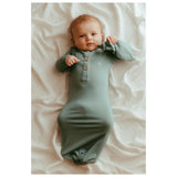Anvi Baby Soft Knotted Gown - Sage