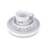 Lassig Dish Set Porcelain / Silicone - Happy Fruits Lemon Cherry