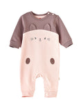 Elegant Kids Baby Cat-Themed Romper - Pink & Brown