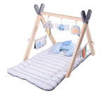 Konig Kids Baby Wooden Play Gym with Mat, Pillow & Hanging Toys