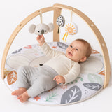 Konig Kids Baby Wooden Play Gym Mat with Soft Toys & Leaf Design