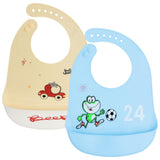 Little Angel Baby Silicone Bib – Tiger & Football (Set of 2 Pcs)