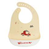 Little Angel Baby Silicone Bib – Tiger & Football (Set of 2 Pcs)