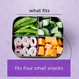 Lunchbots Medium Quad Bento Lunchbox 600ml - Aqua