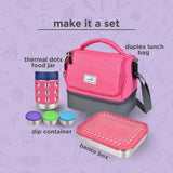 Lunchbots Medium Trio Bento Lunchbox 600ml - Pink