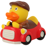 Lilalu Bath Toy Car Driver Duck - Red & Yellow