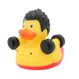 Lilalu Bath Toy Bodybuilder Duck - Red & Yellow