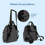 Little Story set of 3 Diaper Backpack with Changing Mat and Bottle Bag - Signature Black