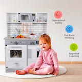 Little Story Wooden Kitchen With Accessories - Grey