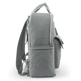 Little Story Quilted Diaper Backpack With Changing Mat - Gray