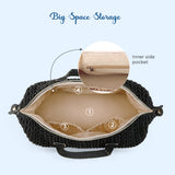 Little Story Luxe Knit Diaper Bag with Clutch - Black