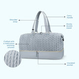 Little Story Luxe Knit Diaper Bag with Clutch - Grey