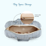 Little Story Luxe Knit Diaper Bag with Clutch - Grey