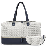 Little Story Luxe Knit Diaper Bag with Clutch - White