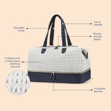 Little Story Luxe Knit Diaper Bag with Clutch - White