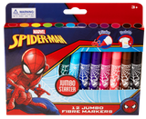 Marvel Spiderman Jumbo Fibre Markers 12Pcs
