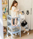 Larisa & Pumpkin Beech Wood Learning Tower - Grey