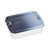 Lassig Stainless Steel Lunchbox - Solid Dark Blue / Light Blue