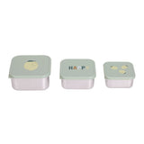 Lassig Stainless Steel Snack Box 3pcs - Happy Fruits Lemon