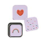 Lassig Stainless Steel Snack Box 3pcs - Happy Rascals Heart Lavender