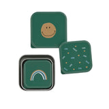 Lassig Stainless Steel Snack Box 3pcs - Happy Rascals Smile Green