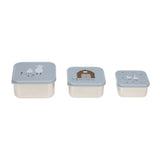 Lassig Stainless Steel Snack Box 3pcs - Tiny Farmer Blue