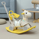 Little Angel Baby Rocking Horse Ride On Toy For Kids With Handle And Backrest - Yellow