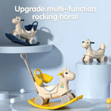 Little Angel Baby Rocking Horse Ride On Toy For Kids With Handle And Backrest - Yellow