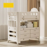 Little Angel Baby Diaper Changing Table With Wheels Nursery Storage Organizer Drawers - Grey