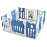 Little Angel Foldable Baby Playpen With Fence - Blue