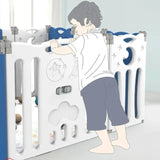 Little Angel Foldable Baby Playpen With Fence For Indoor - Blue