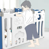 Little Angel Foldable Baby Playpen With Fence - Blue