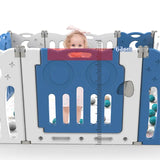 Little Angel Foldable Baby Playpen With Fence - Blue
