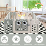 Little Angel Foldable Baby Playpen With Fence For Indoor - Grey