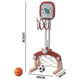 Little Angel 2-In-1 Basketball And Football Playset - Red