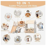 Little Angel Kids Playhouse With Slide - Coffee