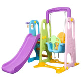 Little Angel Kids Slide And Swing 3-In-1 Activity Playset - Colorful