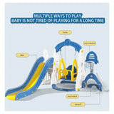 Little Angel Kids Slide, Swing, Basketball And Football - Blue