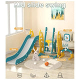 Little Angel Kids Slide, Swing, Basketball And Football - Yellow