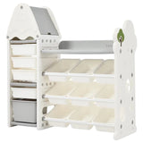 Little Angel Toys Organizer Cabinet With 14 Bins & Hook - White