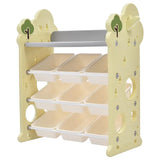 Little Angel Toys Organizer Cabinet With 9 Bins & Hook - Green