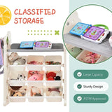 Little Angel Toys Organizer Cabinet With 9 Bins & Hook - White